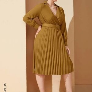 Plus Size Mustard Dress